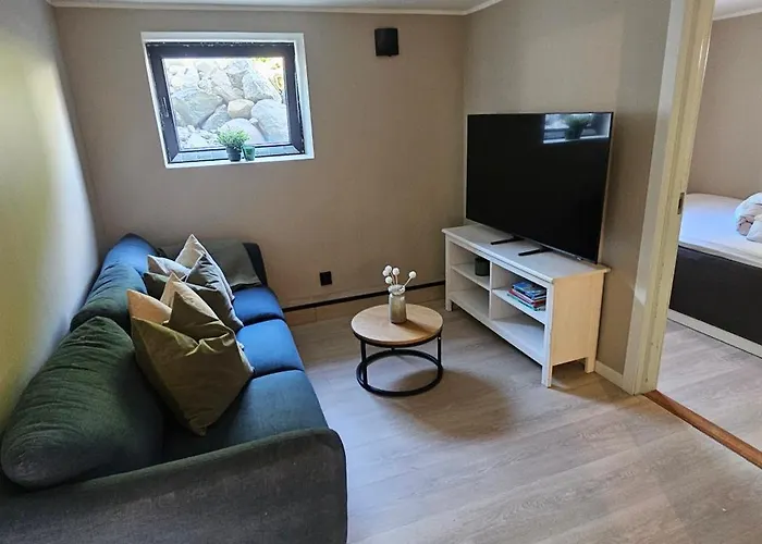 Moderne 2 Roms Leilighet Med Gratis Parkering Naer Sentrum 산데피요르드